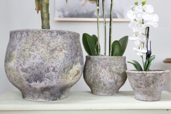 Robuuste bloempot met betonlook